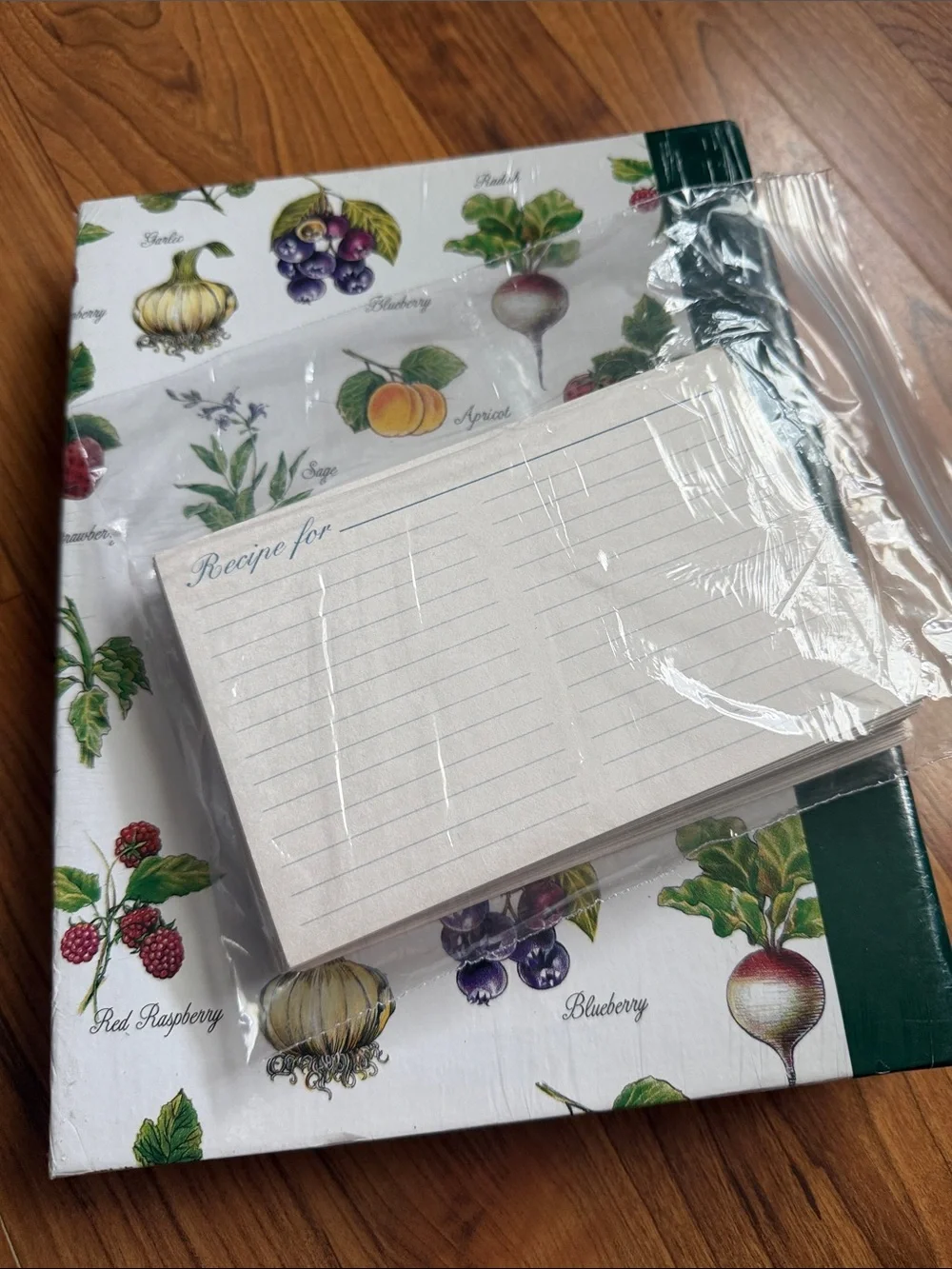 Recipes Recipe Organizer Notebook - Green and White Botanical Cover